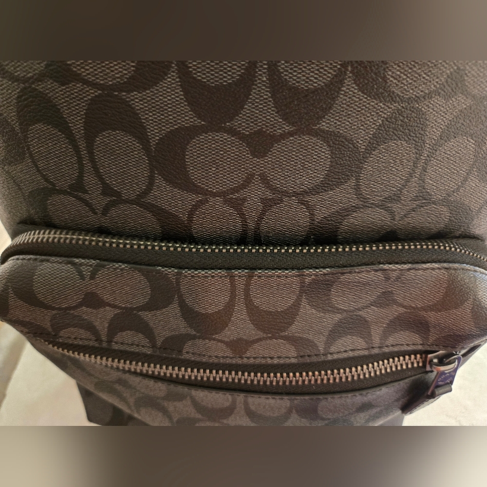 Coach West Backpack Signature Canvas Charcoal Black NWT 2736 Unisex Laptop Bag - Picture 8 of 16